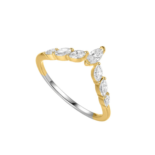 Silver Gold-plated Sparkly Couture Ring Katelyn ST2530