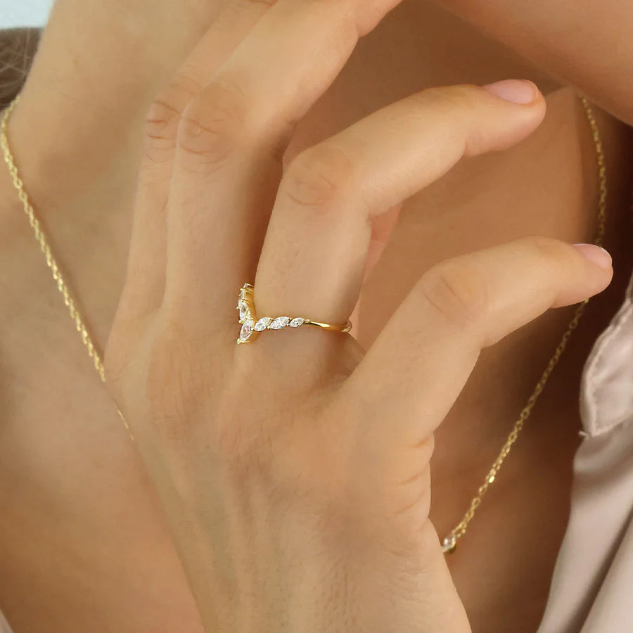 Silver Gold-plated Sparkly Couture Ring Katelyn ST2530