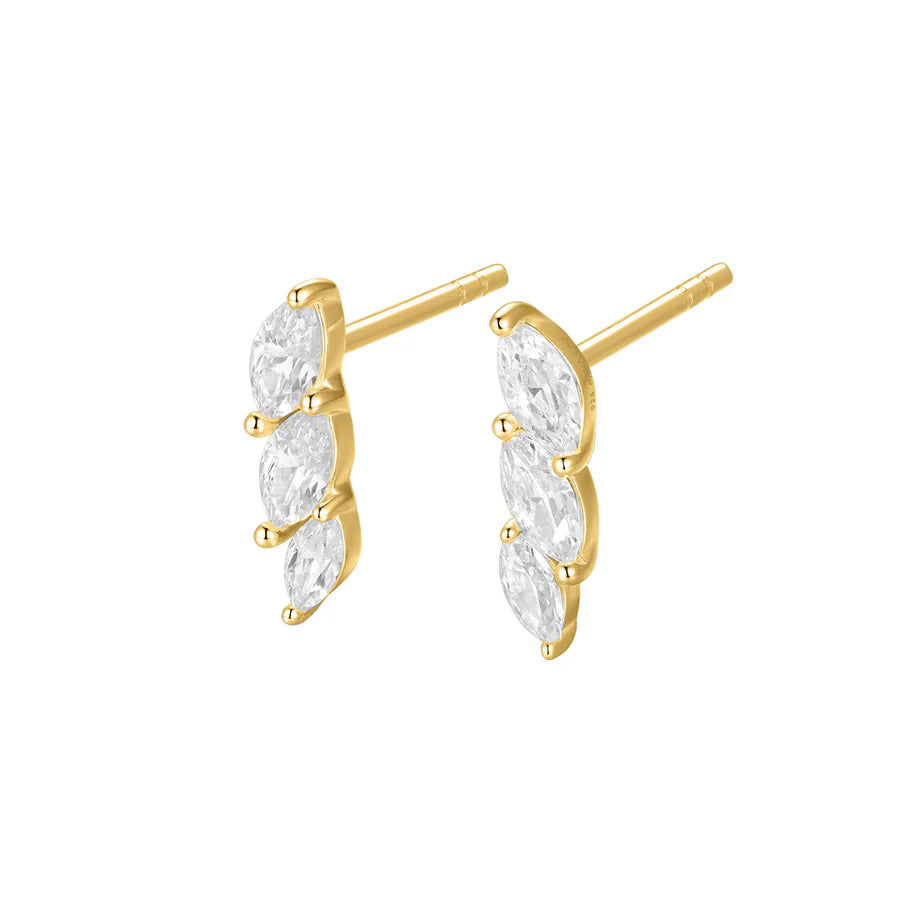 Silver Gold-plated CZ Sparkly Couture Earrings Caitlin ST2532