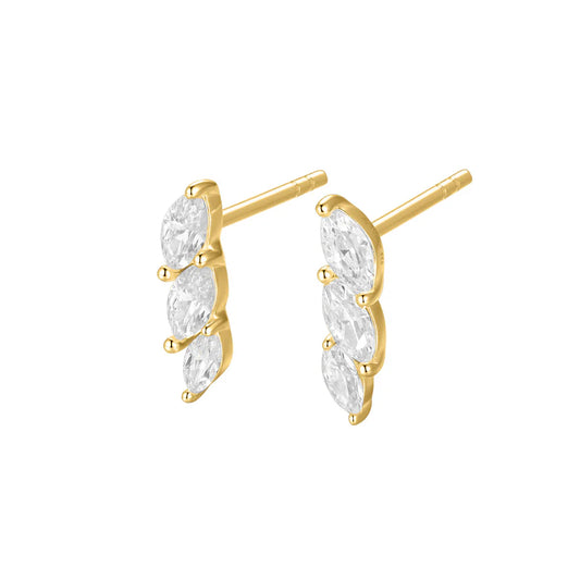 Silver Gold-plated CZ Sparkly Couture Earrings Caitlin ST2532