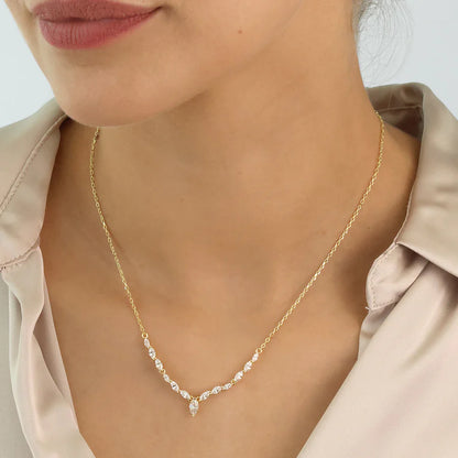 Silver Gold-plated CZ Sparkly Couture Necklace Katelyn ST2533