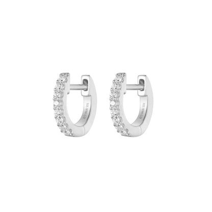 Silver Glamour Girl CZ Hoop Earrings ST2534