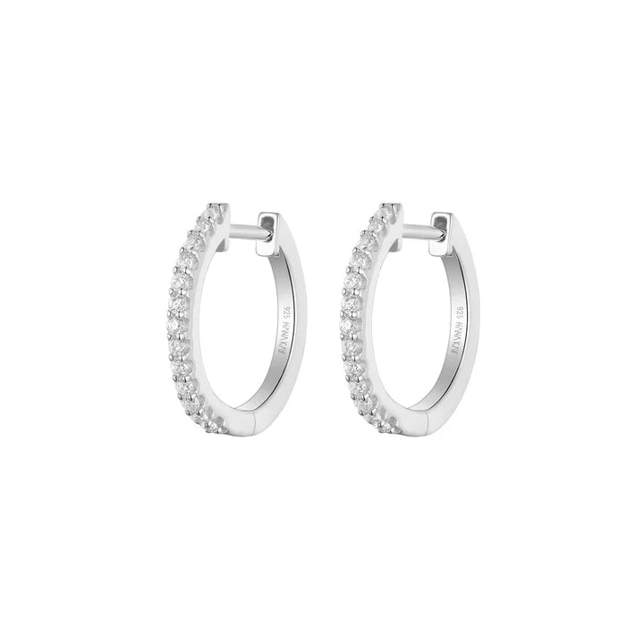 Silver Glamour Girl CZ Hoop Earrings ST2535