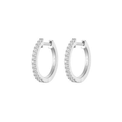 Silver Glamour Girl CZ Hoop Earrings ST2535