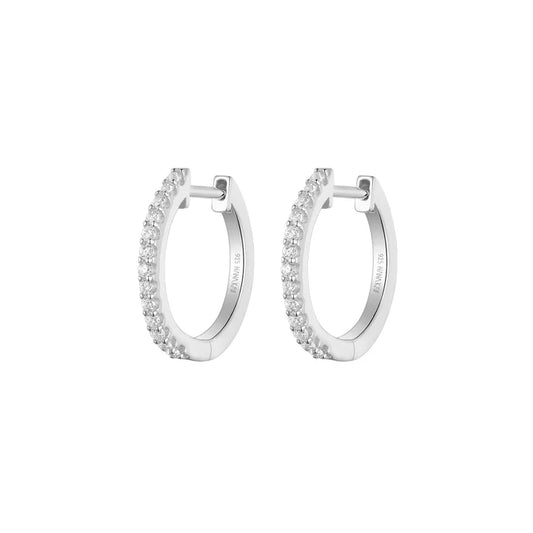 Silver Glamour Girl CZ Hoop Earrings ST2535