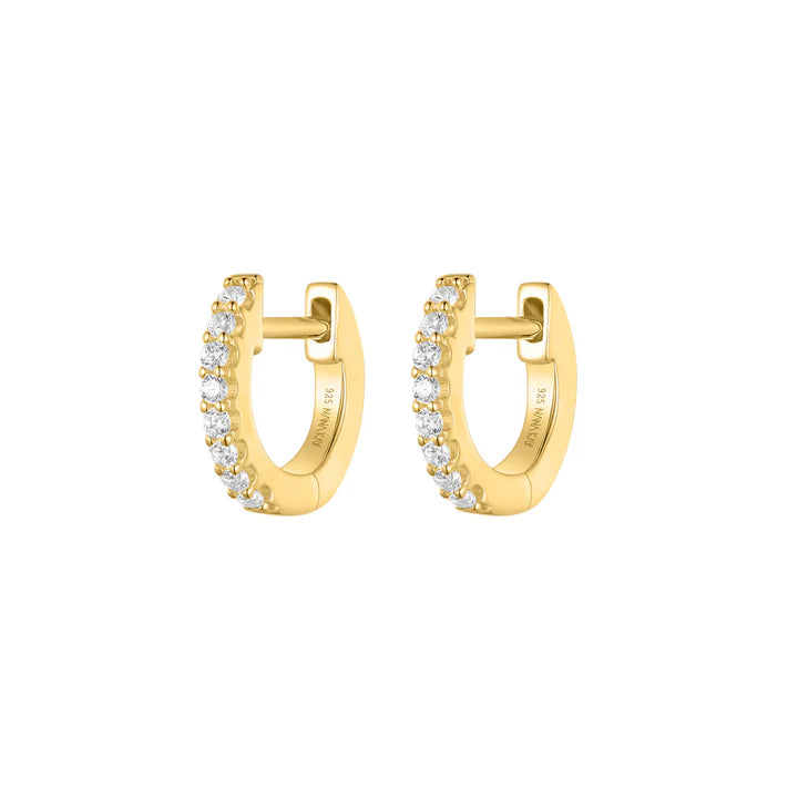 Silver Gold-plated Glamour Girl CZ Hoop Earrings ST2536