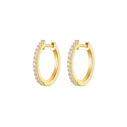 Silver Gold-plated Glamour Girl CZ Hoop Earrings ST2537