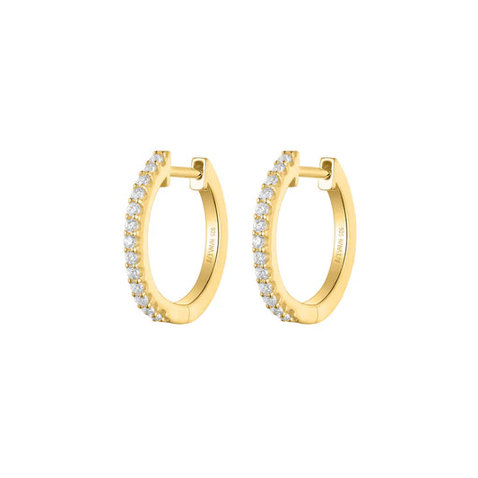 Silver Gold-plated Glamour Girl CZ Hoop Earrings ST2537