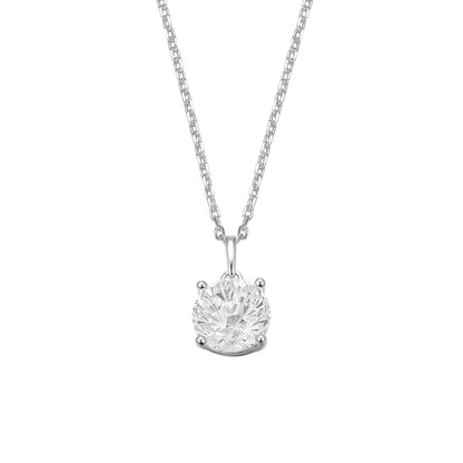 Sterling Silver CZ Classic Solitaire Pendant ST2539