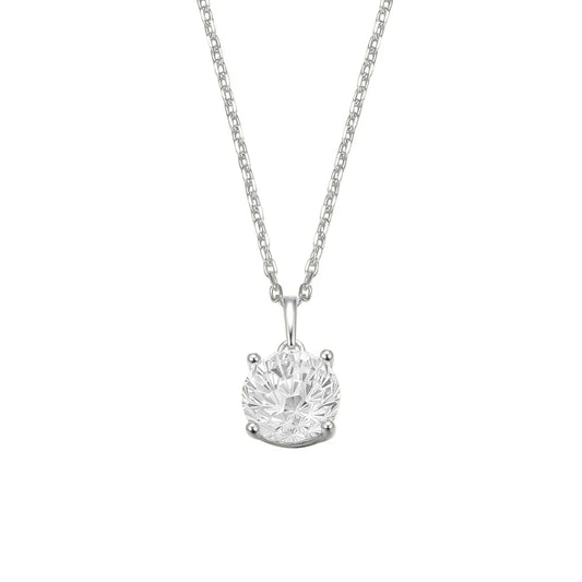 Sterling Silver CZ Classic Solitaire Pendant ST2539