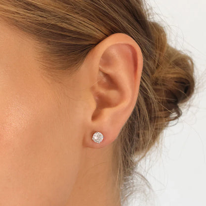 Silver CZ 6mm Classic Solitaire Stud Earrings ST2542