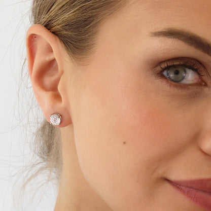 Silver CZ 7mm Classic Solitaire Stud Earrings ST2543