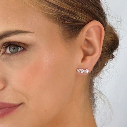 Silver CZ Sparkly Couture Earrings Brianna ST2554