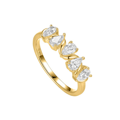 Silver Gold-plated CZ Sparkly Couture Ring Brianna ST2556