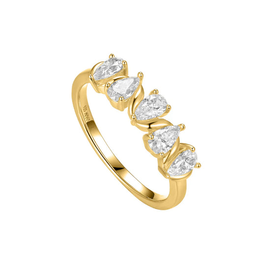 Silver Gold-plated CZ Sparkly Couture Ring Brianna ST2556