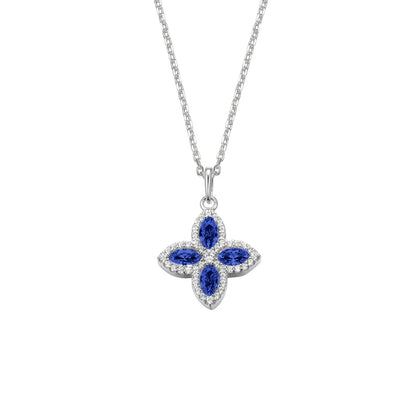 Sterling Silver CZ Pretty Petals Necklace Lyrienne ST2564