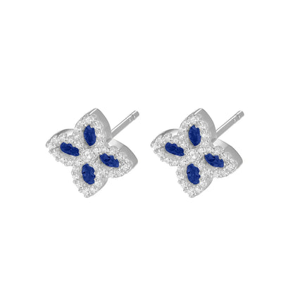 Silver CZ Pretty Petals Earrings Lyrienne ST2565