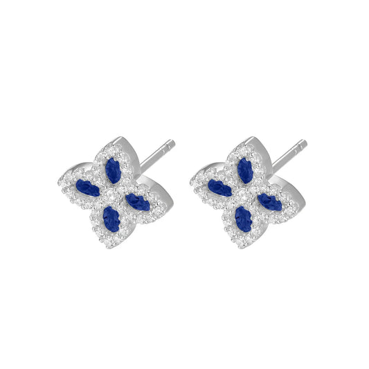 Silver CZ Pretty Petals Earrings Lyrienne ST2565