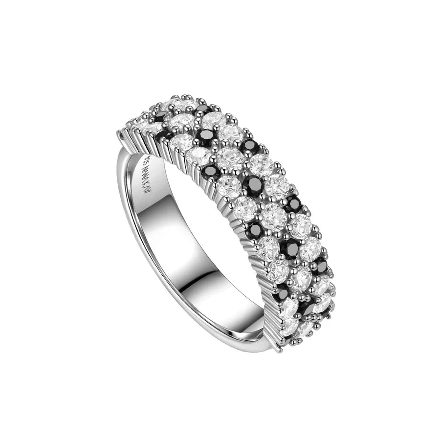 Silver CZ Colour Love Ring ST2570