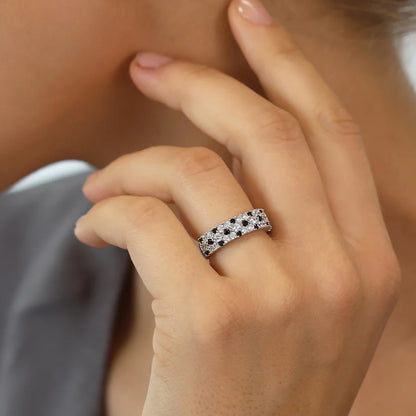 Silver CZ Colour Love Ring ST2570