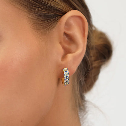 Silver Gold-plated Colour Love Hoop ST2573