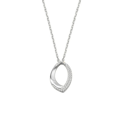 Sterling Silver CZ Glamour Girl Necklace Oleandra ST2574