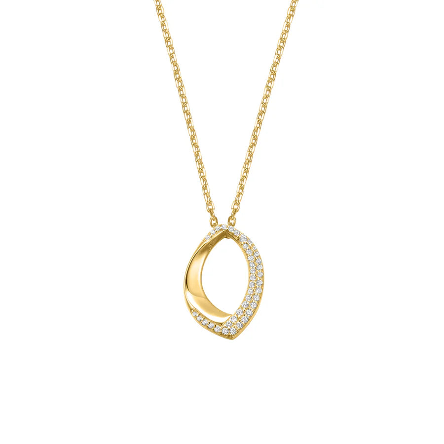 Silver Gold-plated CZ Glamour Girl Necklace Oleandra ST2576