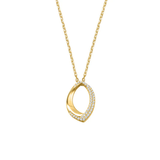 Silver Gold-plated CZ Glamour Girl Necklace Oleandra ST2576