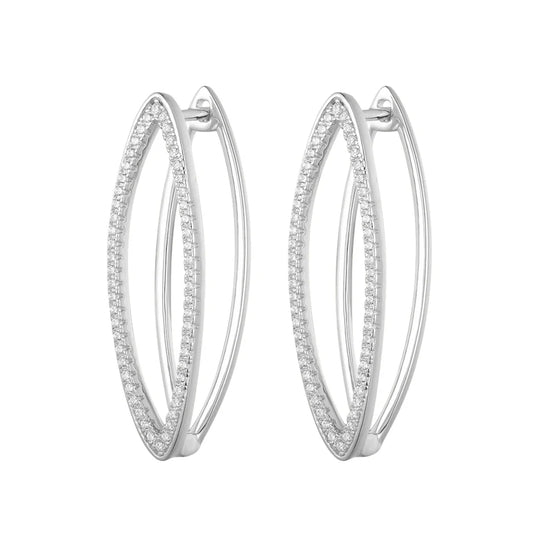 Silver Glamour Girl Hoop Earring Sylvara ST2578