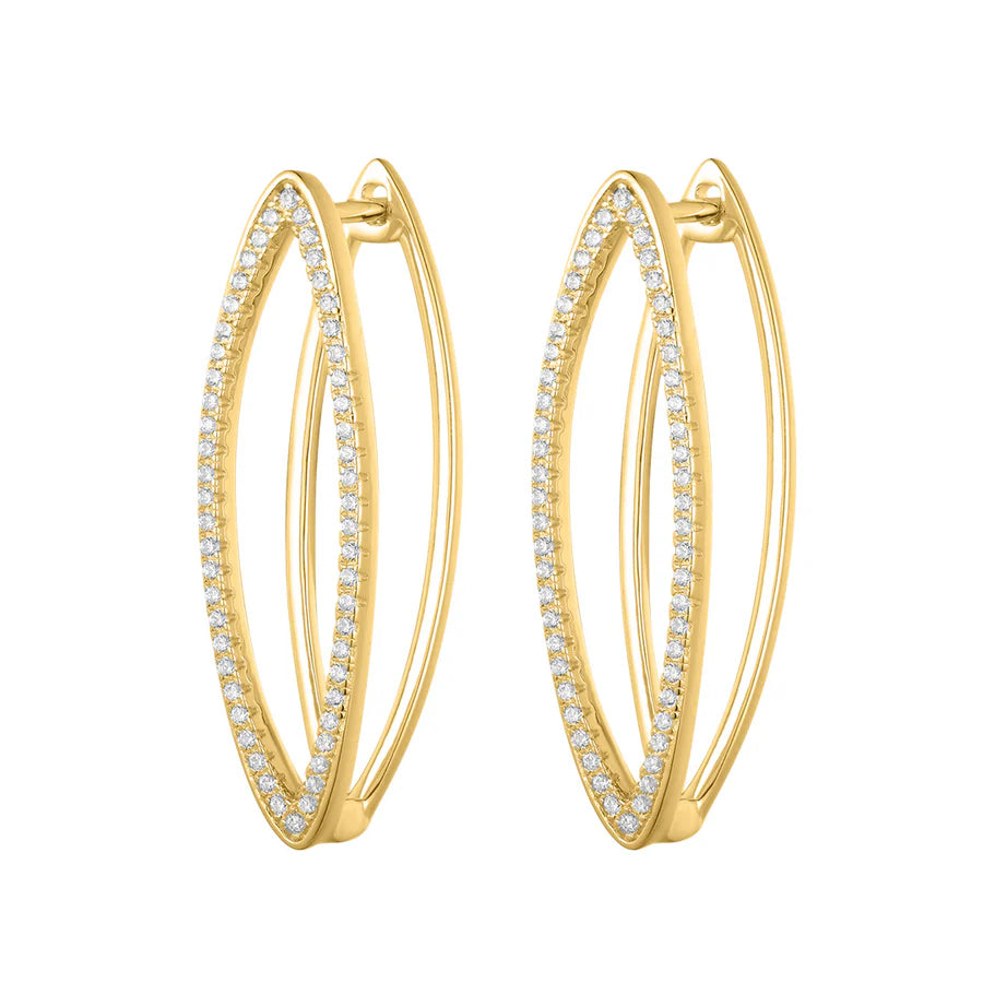 Silver Gold-plated Glamour Girl Hoop Earring Sylvara ST2579