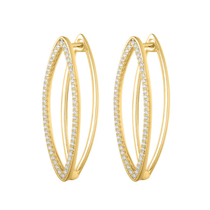 Silver Gold-plated Glamour Girl Hoop Earring Sylvara ST2579