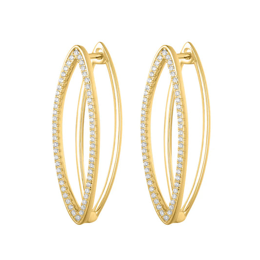 Silver Gold-plated Glamour Girl Hoop Earring Sylvara ST2579