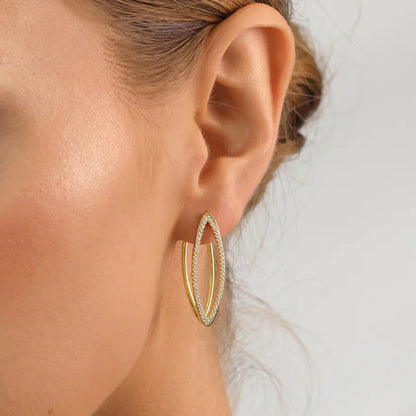 Silver Gold-plated Glamour Girl Hoop Earring Sylvara ST2579