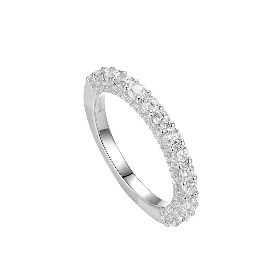 Silver CZ Sparkly Eternity Ring ST2584