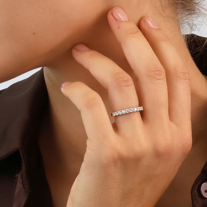 Silver CZ Sparkly Eternity Ring ST2584