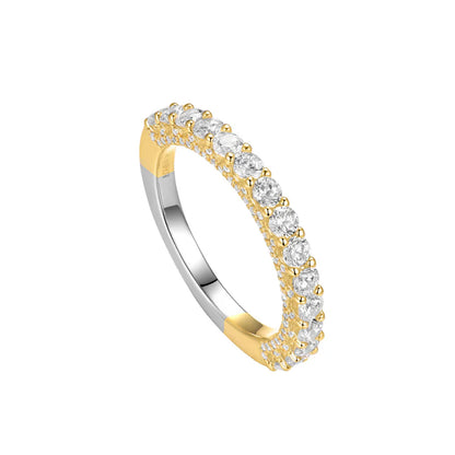 Silver Gold-plated CZ Sparkly Eternity Ring ST2586