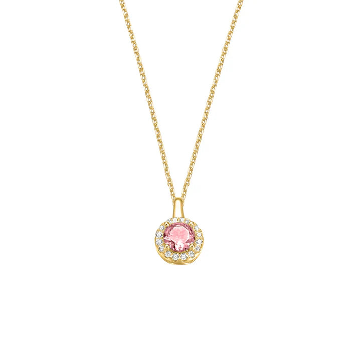 Silver Gold-plated Pink CZ Modern Classics Pendant ST2605