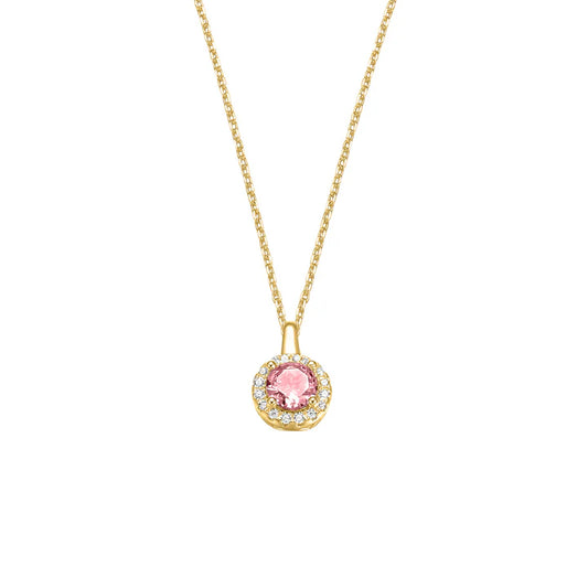 Silver Gold-plated Pink CZ Modern Classics Pendant ST2605