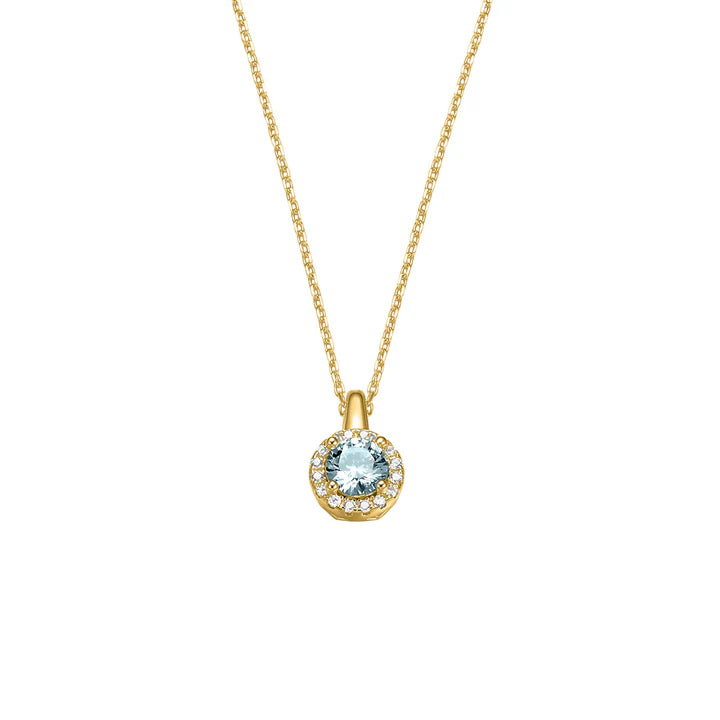 Silver Gold-plated Ice Blue CZ Modern Classics Pendant ST2606