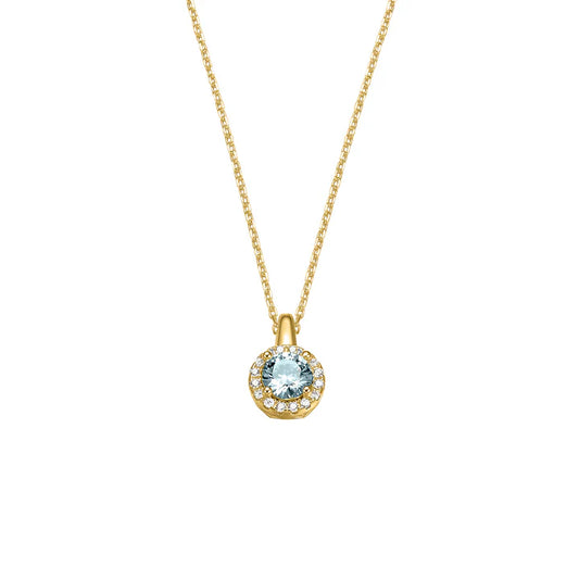 Silver Gold-plated Ice Blue CZ Modern Classics Pendant ST2606