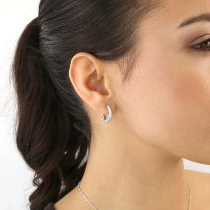 Silver Glamour Girl Hoop Earrings ST2607