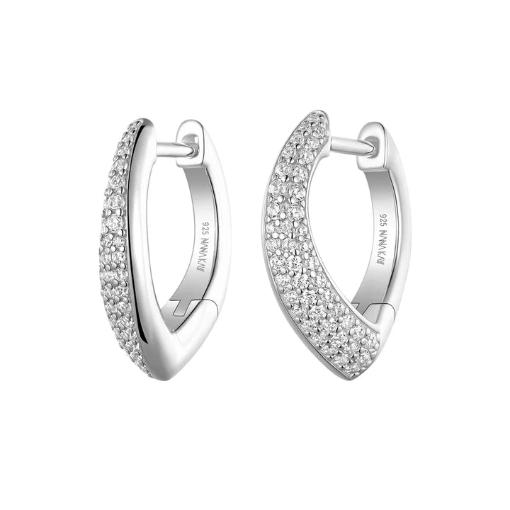 Silver Glamour Girl Hoop Earrings ST2607