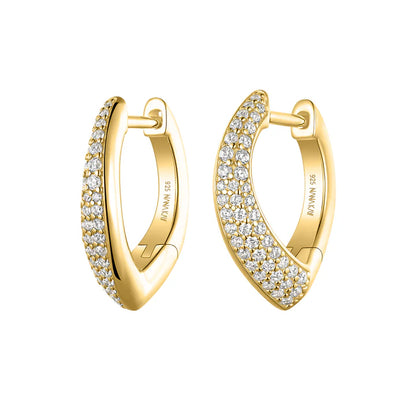 Silver Gold-plated Glamour Girl Hoop Earrings ST2608