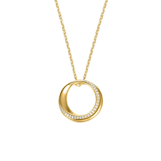Silver Gold-plated CZ Glamour Girl Pendant ST2610