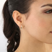Silver Gold-plated Glamour Girl CZ Hoop Earrings ST2612