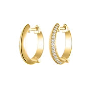 Silver Gold-plated Glamour Girl CZ Hoop Earrings ST2612
