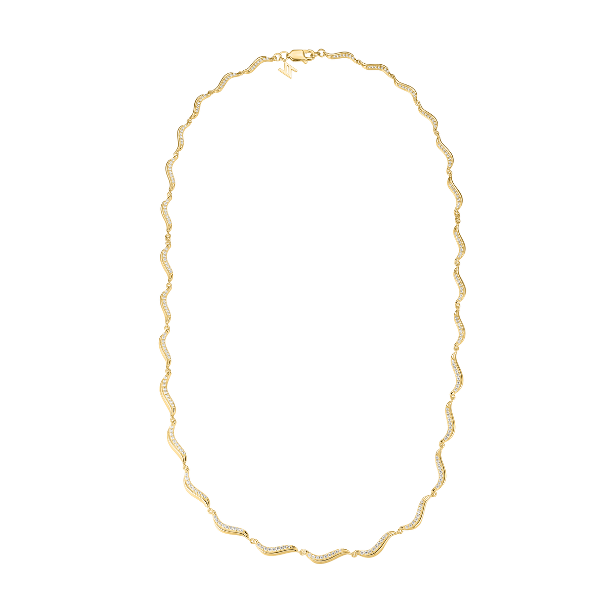 Sterling Silver Gold-plated CZ Sparkly Couture Necklace ST2616