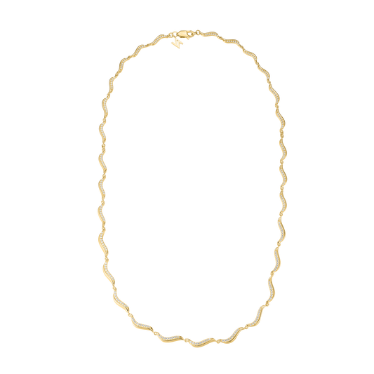Sterling Silver Gold-plated CZ Sparkly Couture Necklace ST2616