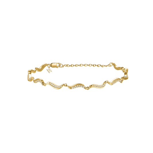 Sterling Silver Gold-plated Sparkly Couture Bracelet ST2618