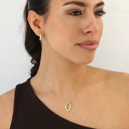 Silver Gold-plated CZ Glamour Girl Pendant ST2624